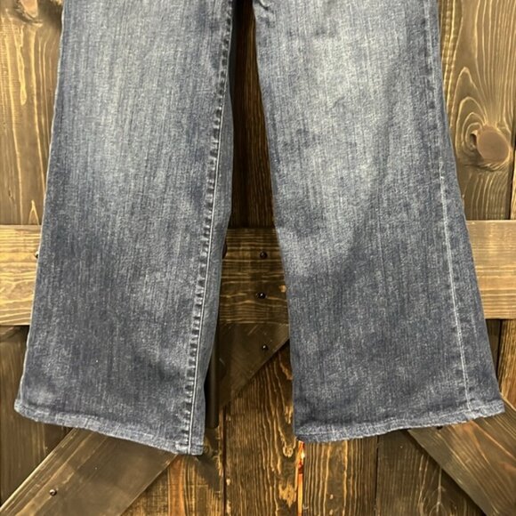 Frame Denim Jeans 27 Triple Binding Wide Leg Flare High Waist Naples Blue Double - Picture 6 of 12